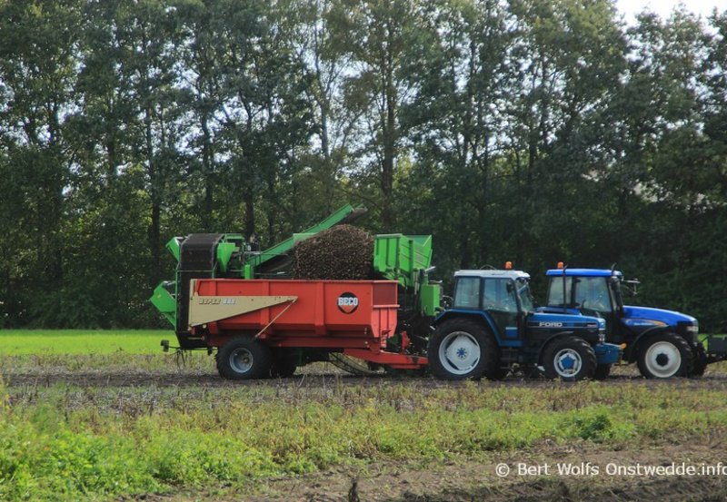 21-09-26 Loonbedrijf AD. en JJ. Moed aan het aardappelen rooien. Foto: Bert Wolfs Onstwedde.info