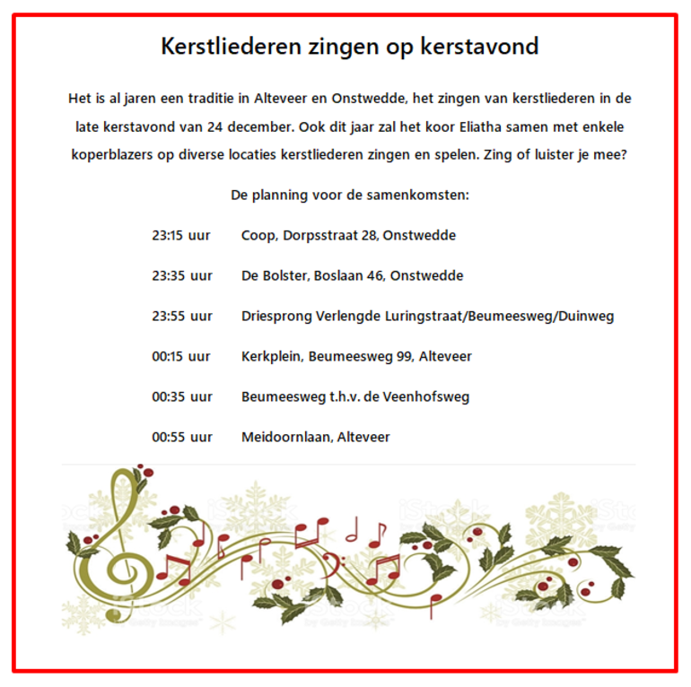 Kerstliederen zingen op Kerstavond Kerstliederen zingen op Kerstavond