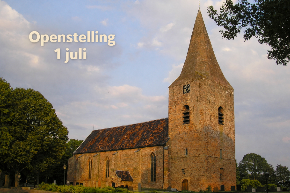 Openstelling Hervormde kerk Onstwedde op 1 juli