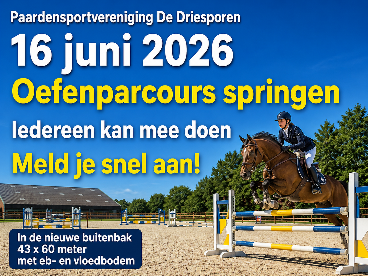 Springavond voor pony's en paarden bij De Driesporen 16 juni