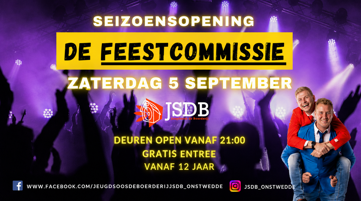 De Feestcommissie bij seizoensopening van de Jeugsoos op 5 september