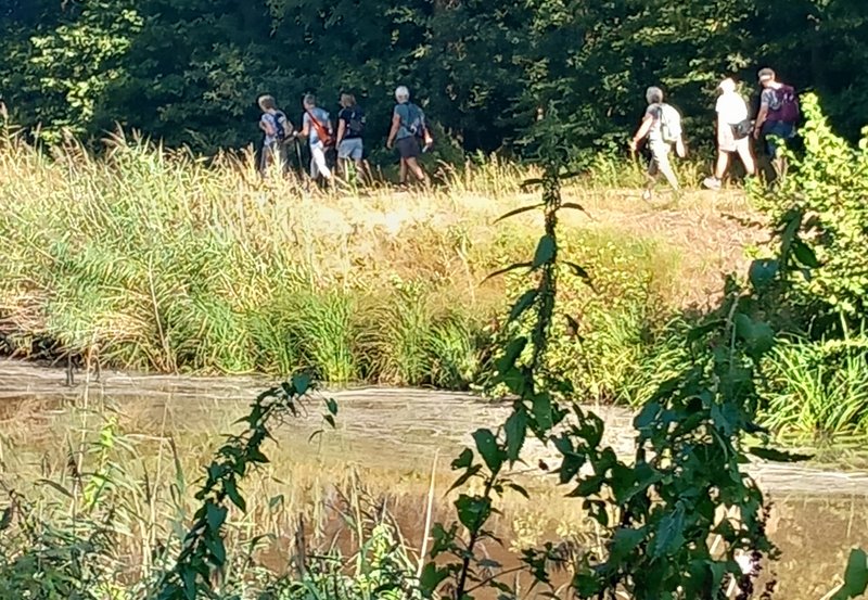 27-08-26 Wandelaars langs het Kanaaldijk. Foto: Roelie Knigge Onstwedde.info