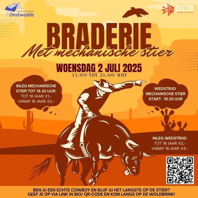 Braderie met Boerderijstier tijdens Feestweek Onstwedde op 2 juli