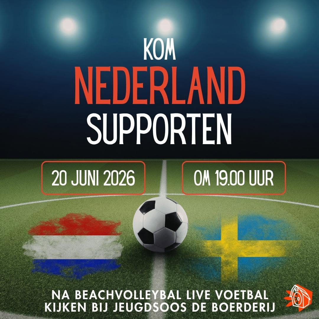 Kom jij Nederland supporten in de Jeugdsoos op 20 juni?