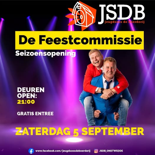 Seizoensopening - De Feestcommissie in JSDB op 5 september