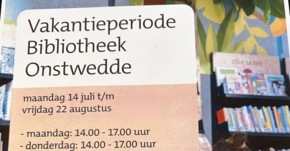 Wijziging in openingstijden bibliotheek tijdens zomervakantie
