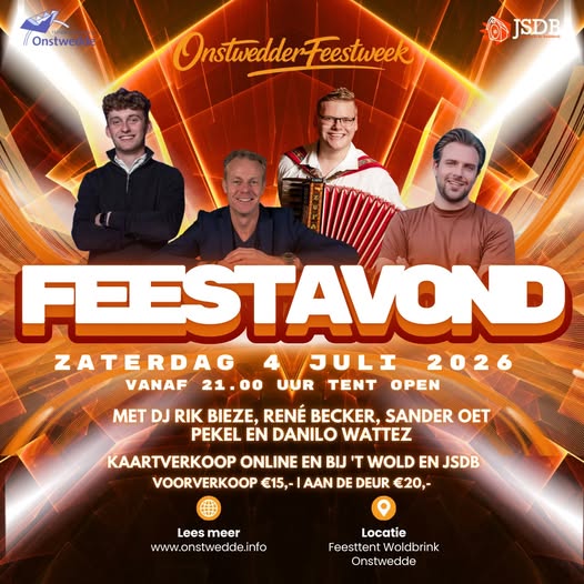 Afsluitende Feestavond van Feestweek Onstwedde op 4 juli