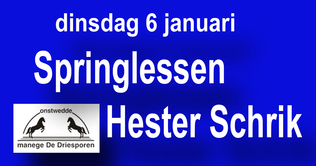 Springlessen Hester Schrik, ook voor niet-leden op 6 janauri