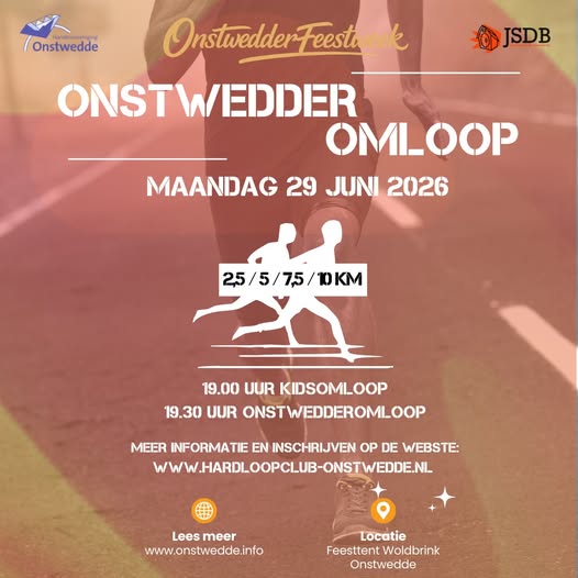 Kidsomloop/Onstwedder omloop tijdens Feestweek Onstwedde op 29 juni