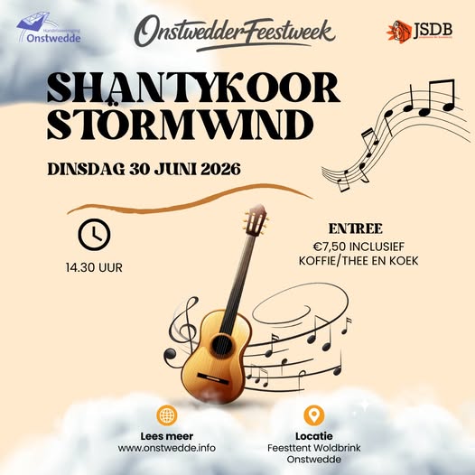 Shantykoor Störmwind tijdens Feestweek Onstwedde op 30 juni