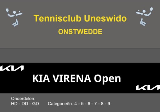 Jaarlijkse KIA VIRENA OPEN bij Uneswido start op 21-09-2026